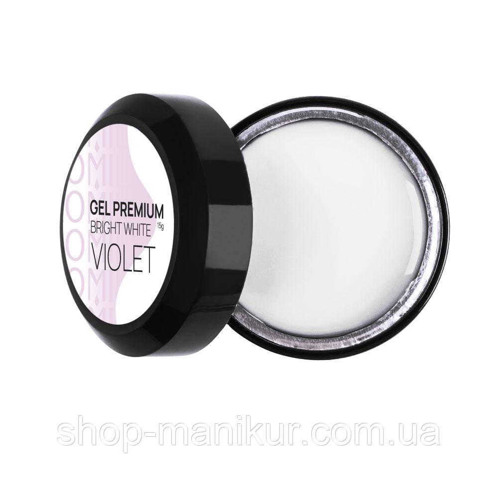 Гель для нарощування Komilfo Gel Premium  Bright White Violet, 15 г