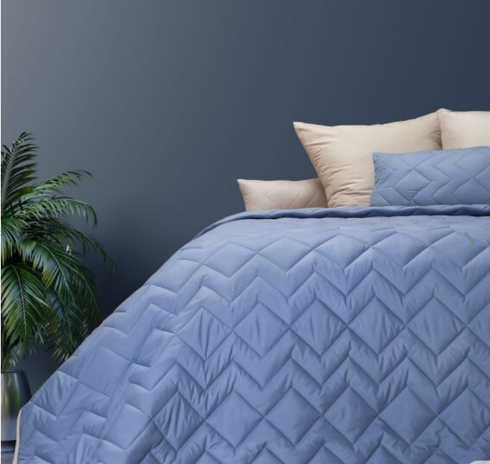 Покривало 240 х 260 євро розмір мікрофібра, синє покривало євро розміру двостороннє якісне, фото 1