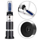 Рефрактометр для спирта алкоголя 0-80% vol спиртометр ATC RZ116, фото 4