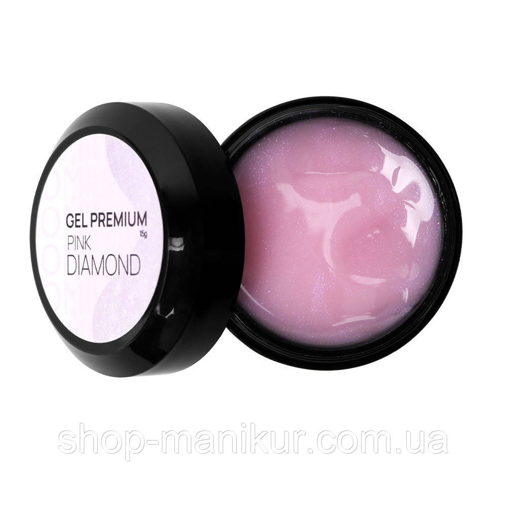 Гель для нарощування Komilfo Gel Premium  Pink Diamond, 15 г