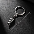 Сережка-кільце з підвіскою 1шт. унісекс колір білий сталевий, фото 7