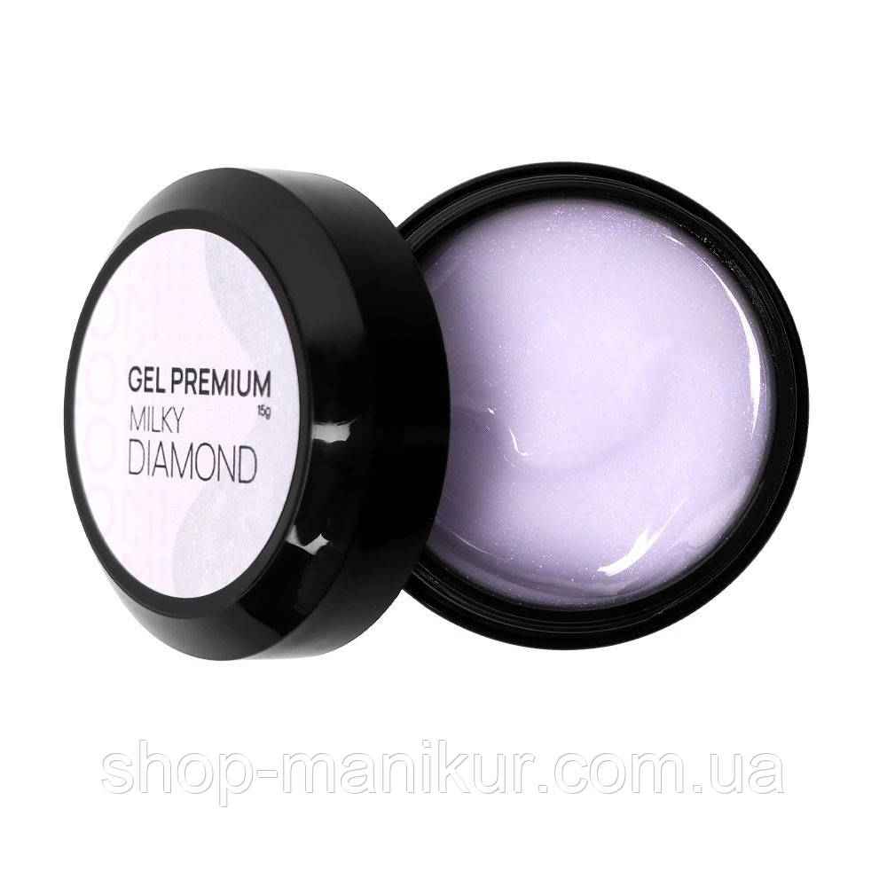Гель для нарощування Komilfo Gel Premium  milky diamond, 15 г