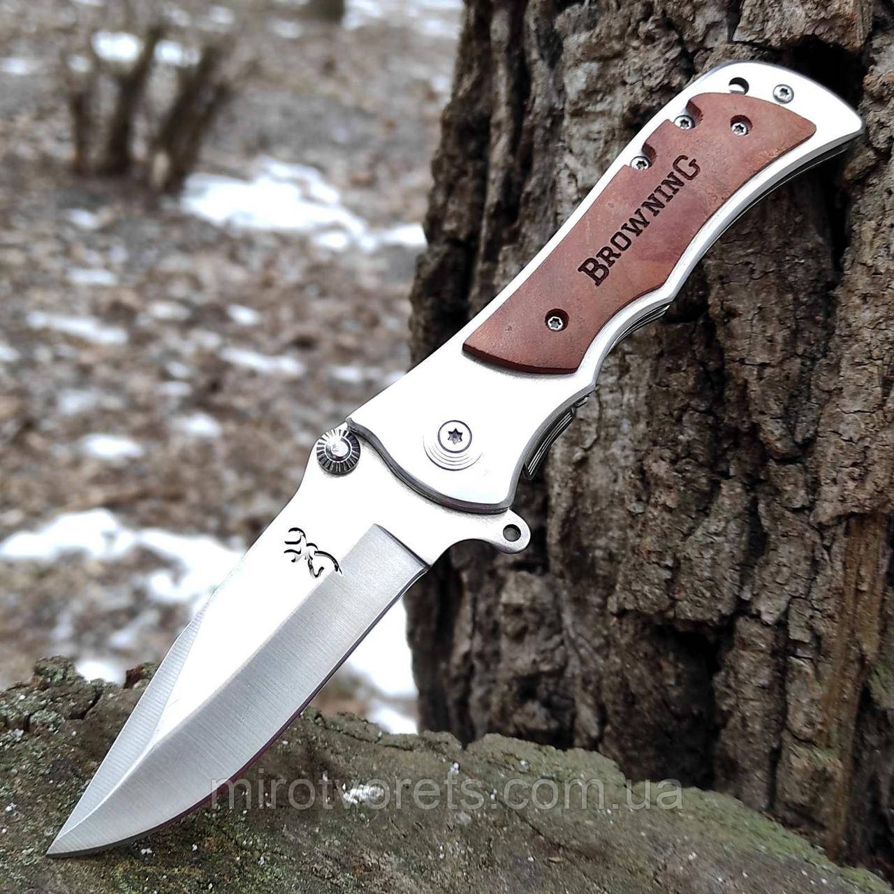 Ніж складний Browning 337, фліппер, сатин