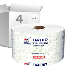 Туалетний папір. “Альбатрос”, білий, D 190 мм, H 90 мм. Упаковка, 4 рулона 100м