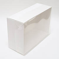Подарункова коробка з прозорою кришкою 250*160*95 біла