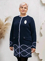 Кардиган жіночий з круглим вирізом горловини на гудзиках (з 50 по 64 р)