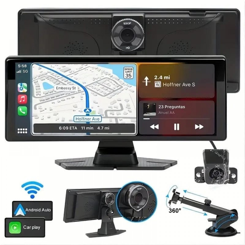 Автомобільний бездротовий дисплей T28H 10.26'' (1 камера) Auto CarPlay Bluetooth FM