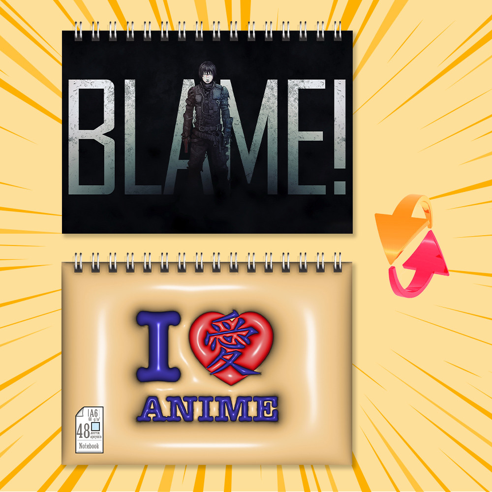 Блокнот на пружині в карту 48 л. Blame! / Блам! 013
