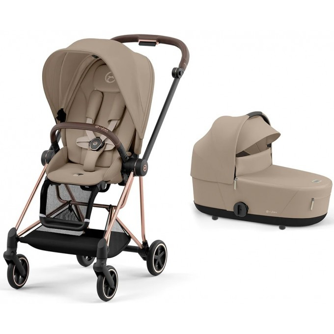 Cybex Mios 4.0 коляска 2 в 1 Cozy Beige шасі Rose gold