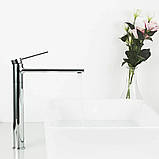 Високий змішувач для умивальника Frap F1067-2 (хром), фото 5