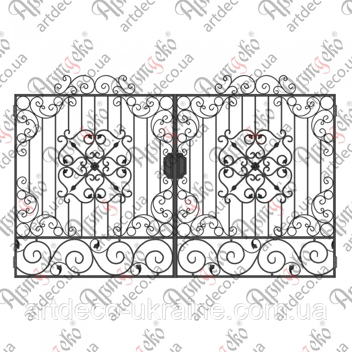 Ковані ворота 2200x3500 (КВ-53) КОМПЛЕКТ ЕЛЕМЕНТІВ, фото 1