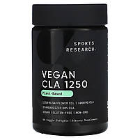 Sports Research Vegan CLA 1250, 1,250 mg/КЛК 1250, на рослинній основі, 1250 мг, 90 розт. капс. BX5722, фото 3
