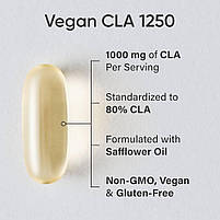 Sports Research Vegan CLA 1250, 1,250 mg/КЛК 1250, на рослинній основі, 1250 мг, 90 розт. капс. BX5722, фото 5