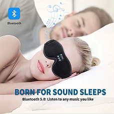 3D Bluetooth маска на очі для сну, з навушниками для прослуховування музики, фото 3