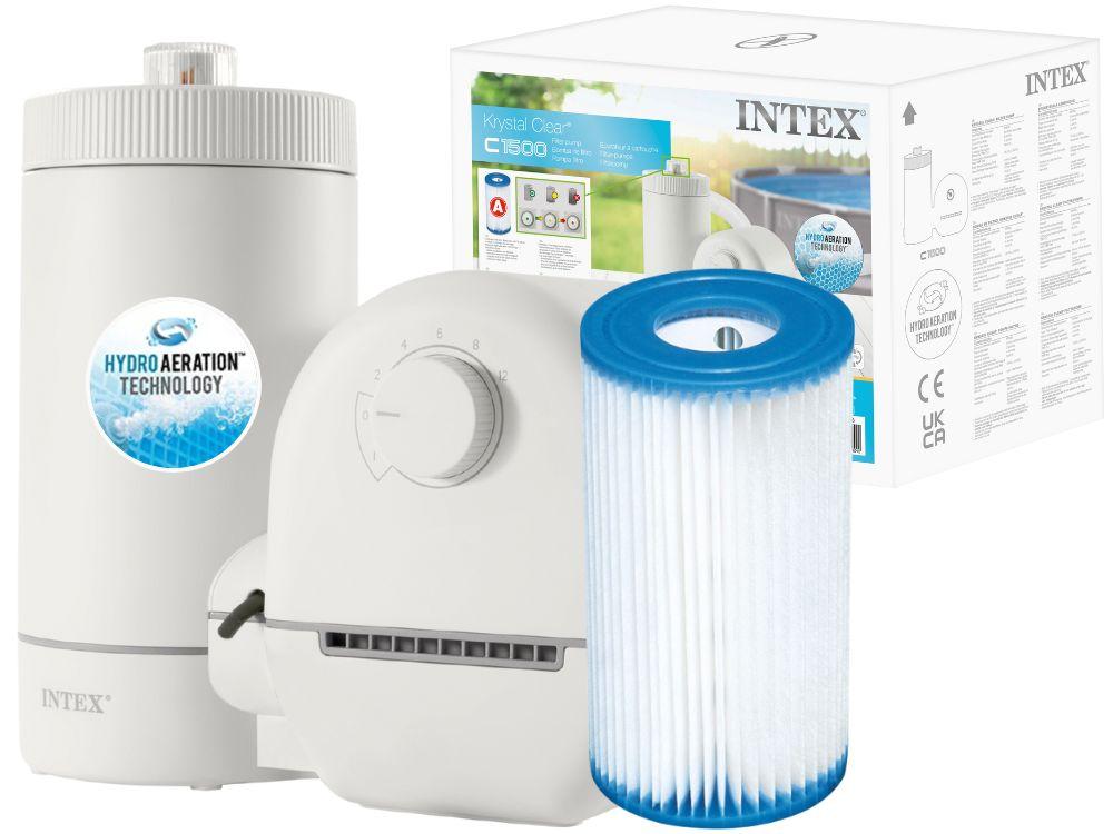 Картриджний фільтр-насос Intex 26636 (продуктивність 5678 л/год л/год для басейнів об'ємом до 30000 літрів ) C1500