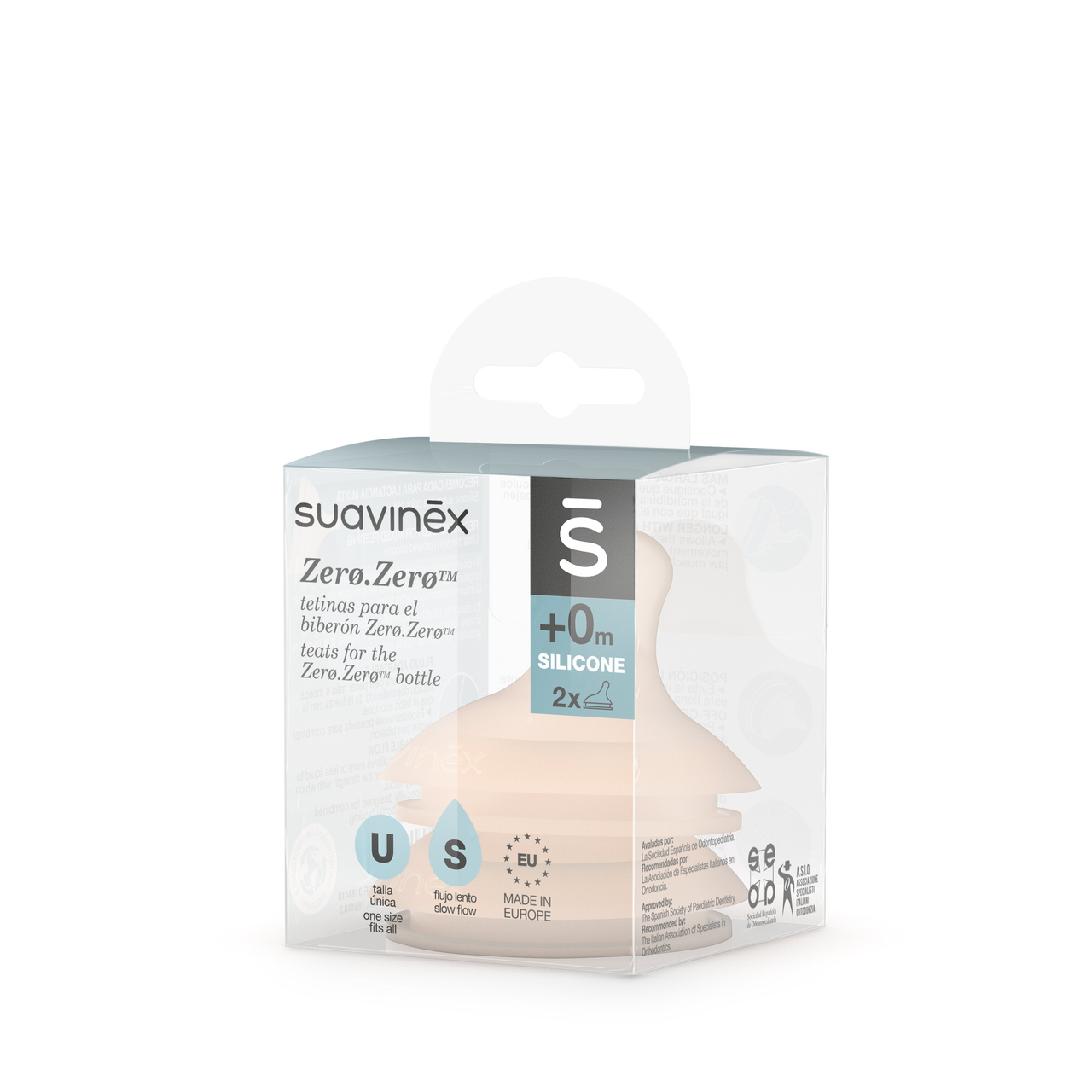 Соска для пляшечки Suavinex Zero повільний потік