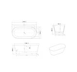 Ванна окремостояча 170х80х58 см акрилова Insana Jetta WB овальна з сифоном і ніжками, фото 9