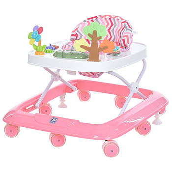 Ходунки BAMBI дитячі (музика, світло, регулювання висоти, стопер) M 6134-8 Рожеві