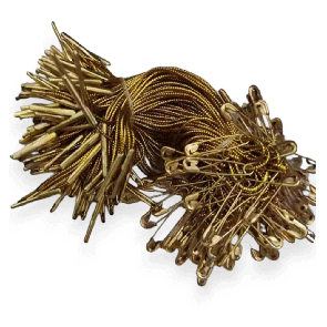 Біркотримач  мотузковий золотий з золотою шпилькою для кріплення бірок 1000 шт