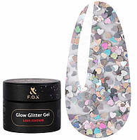 Глітер для дизайну F.O.X gel-polish Glow Glitter Love edition 014  5 мл
