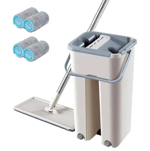 Набір для прибирання швабра з відром Scratch Cleaning Mop автоматичний віджим, фото 1