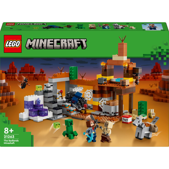Конструктор LEGO Minecraft Покинута шахта у безплідних землях	21263  7 x 38 x 26 см 538 дет, фото 1