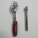 Набір торцевих головок з тріскачкою 1/4" 12в1, торцеві головки зі хромованадієвої сталі 12 шт DMU-12, фото 4