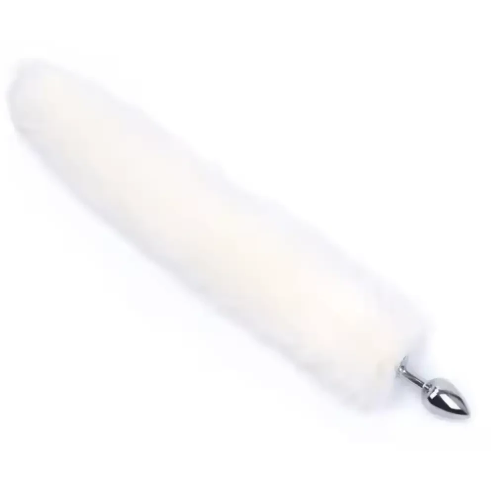 Анальна пробка з хвостом лисички білий, фото 1
