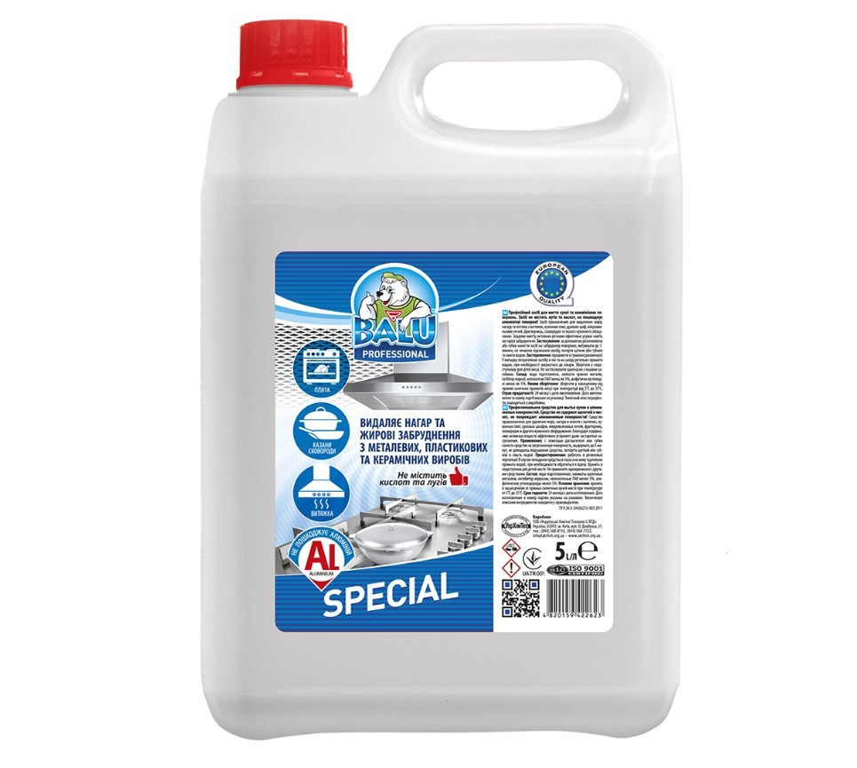 Засіб для миття кухні та алюмінієвих поверхонь професійний Balu Special 5 л, фото 1