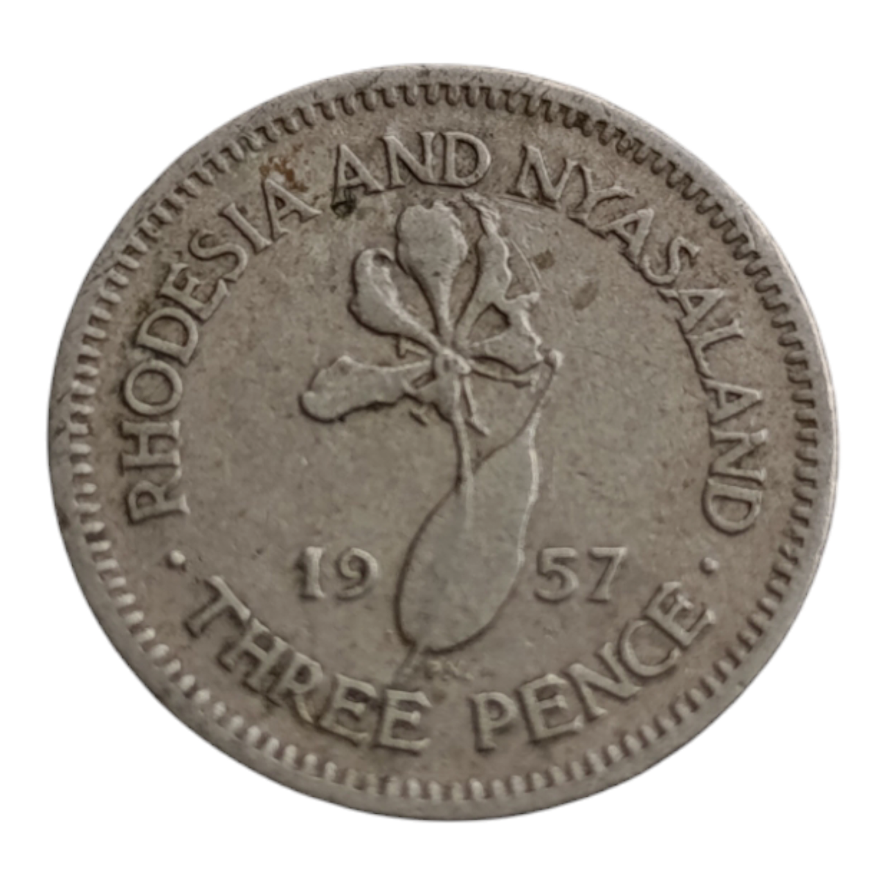 Родезія та Ньясаленд 3 пенса, 1957