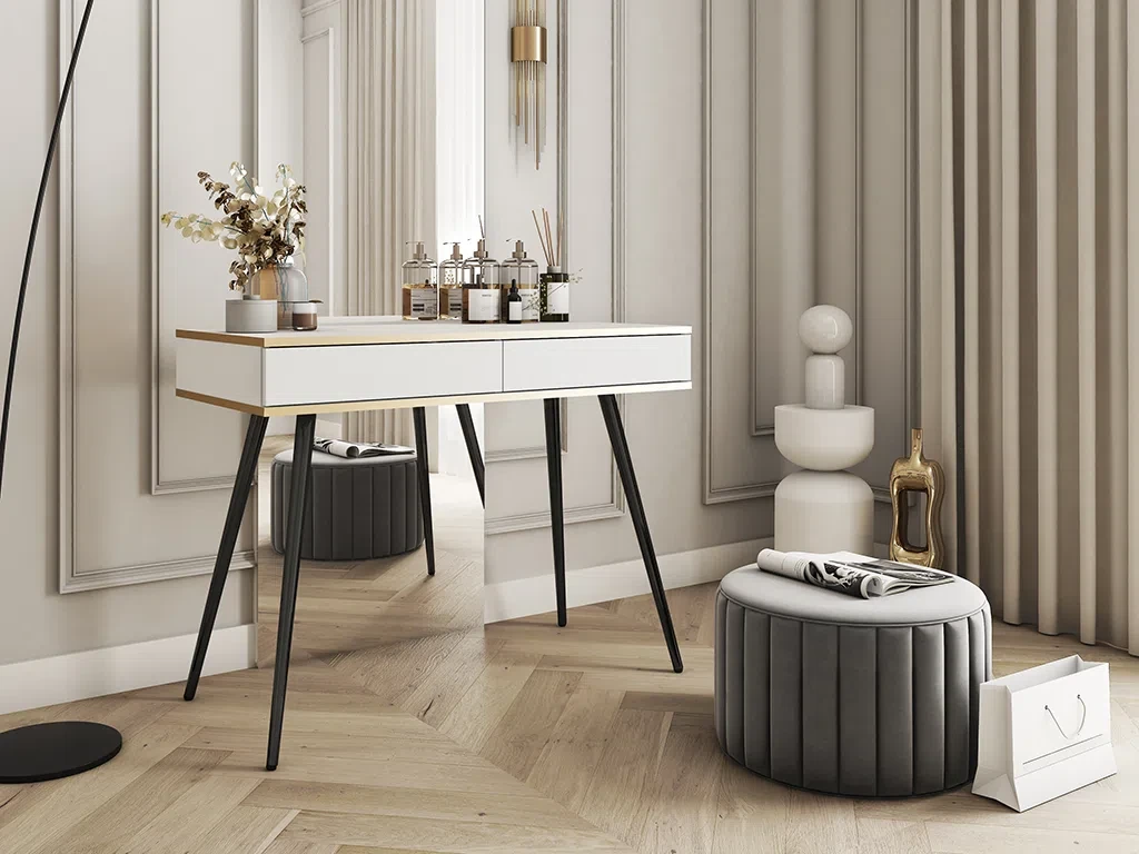 Туалетний столик у спальню Oro T102 (білий/чорний), фото 1