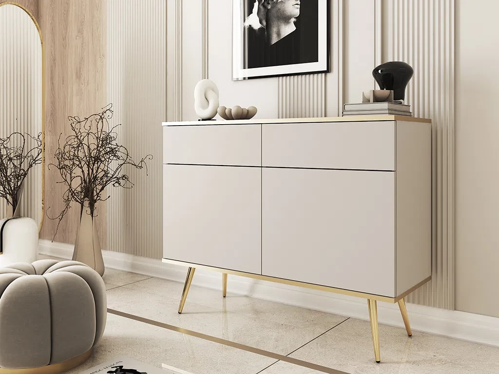 Комод у вітальню Oro KSZ107 (бежевий/Срібний), фото 1