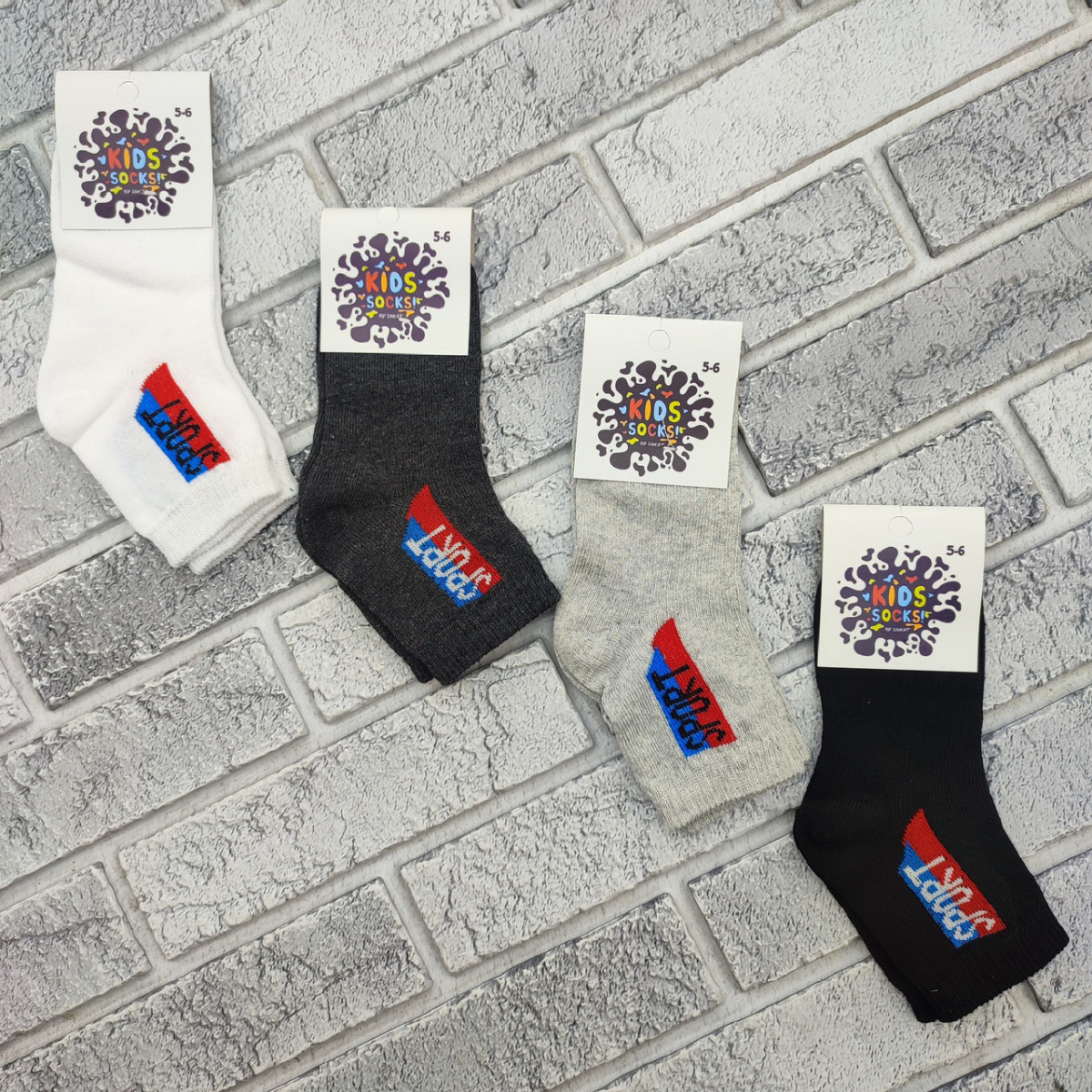 Шкарпетки дитячі середні весна/осінь р.5-6 спорт асорті Kids Socks by Dukat 30039313
