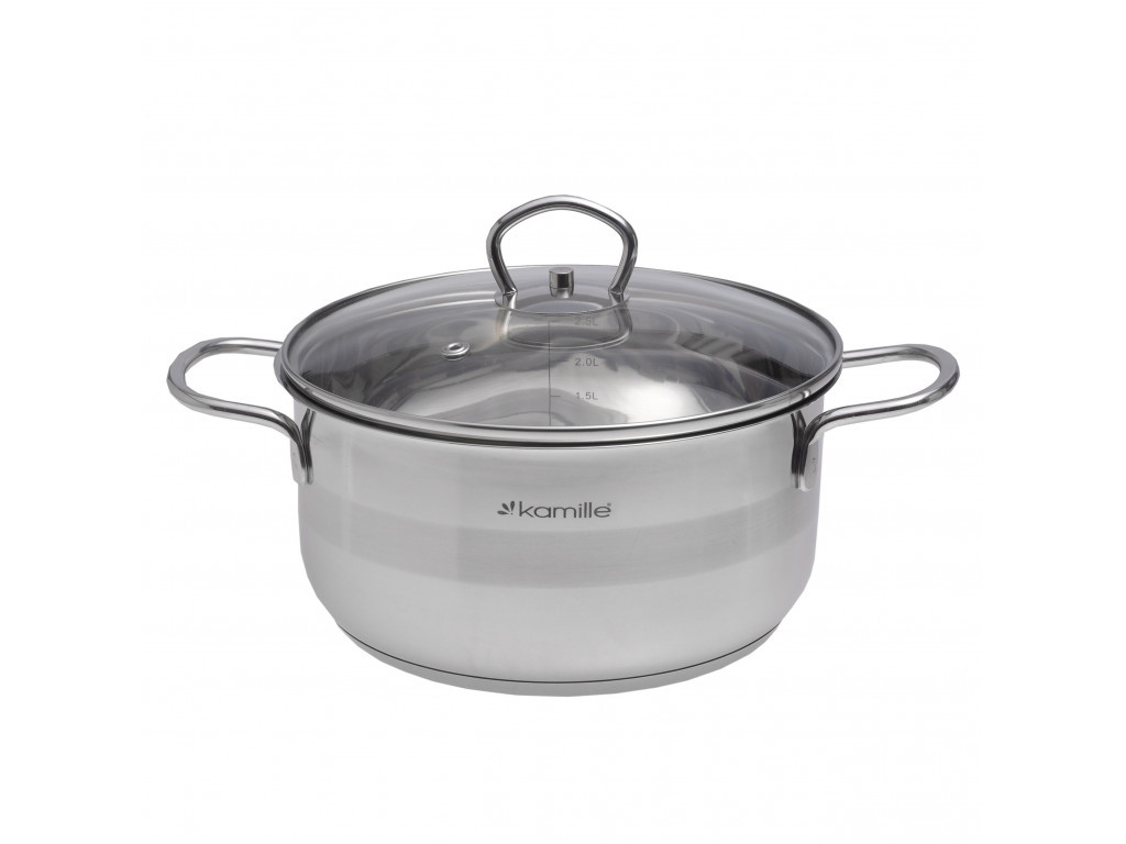 Каструля із кришкою 5.5 л 24 см Kamille KM-5415, фото 1