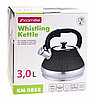 Чайник із нержавіючої сталі 3л зі свистком та ручкою soft touch Kamille KM-0858, фото 8