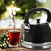 Чайник з нержавіючої сталі Kamille KM-0858 3 л зі свистком і ручкою soft touch., фото 10