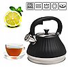 Чайник із нержавіючої сталі 3л зі свистком та ручкою soft touch Kamille KM-0858, фото 10