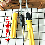 Відвертка двостороння 4", 17 см плоска + хрестова PL (SI, S -) + PH (+). Багатофункціональна, міцна, фото 3