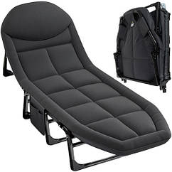 Ліжко для кемпінгу Trizand 25380 200x65x30 см 150 кг Сіре