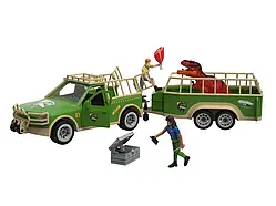 Ігровий набір Playtive Pickup Truck With Dinosaur Trailer Машина з причепом, динозавром і аксесуарами