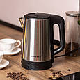 Електрочайник з автоматичним вимкненням 2.3 л Sokany чайник дисковий побутовий з нержавійки 1500 Вт Lugi, фото 7