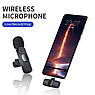 Комплект петличних мікрофонів K11 Wireless Lavalier Microphone з перехідником Lightning Чорний, фото 6