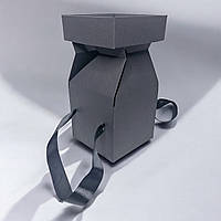 Коробка-трансформер подарункова з ручками (130х130х150мм.) чорна