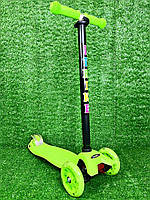 Самокат триколісний iTrike MAXI з підсвічуванням коліс Зелений (JR 3-003-G)