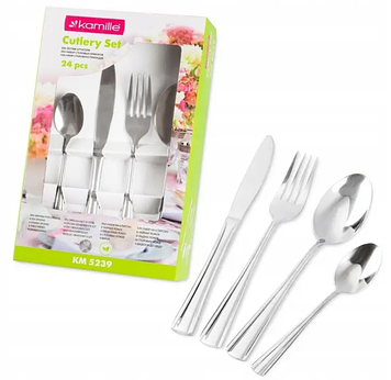 Набір столових приборів Kamille KM-5239 з нержавіючої сталі, 24 предмети.