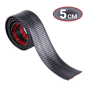 Захисна карбонова стрічка ширина 5 см, плівка на пороги самоклеюча, накладка молдинг, тюнінг авто, наклейка
