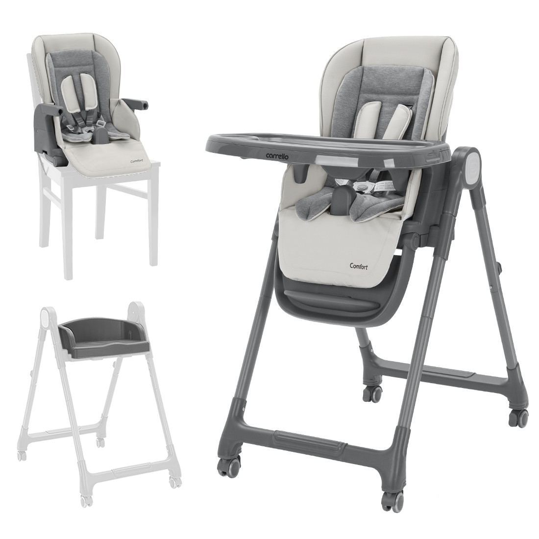 Стільчик для годування CARRELLO Comfort CRL-9506, Royal Grey