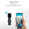 Комплект петличних мікрофонів K11 Wireless Lavalier Microphone з перехідником Lightning Чорний, фото 7
