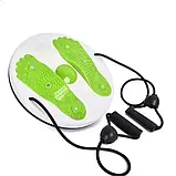 Диск здоров'я з еспандерами для талії, гімнастичний тренажер для схуднення з масажною поверхнею зелений, фото 3