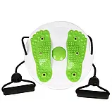 Диск здоров'я з еспандерами для талії, гімнастичний тренажер для схуднення з масажною поверхнею зелений, фото 6